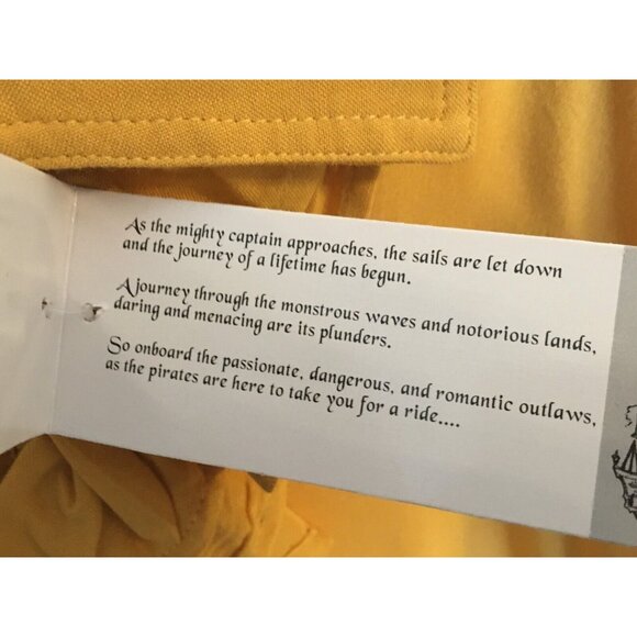 Pirate Dressing Costume Shirt Gold Halloween Renaissance Fest Ruffle Collar L - Picture 4 of 10